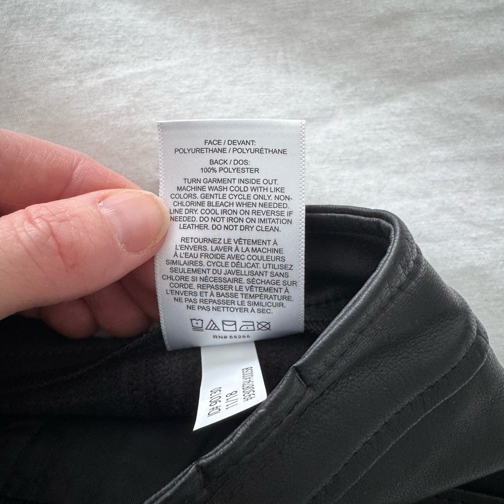 Express New Black Faux Leather and Like New Army Green Mini Skirt - Picture 7 of 9